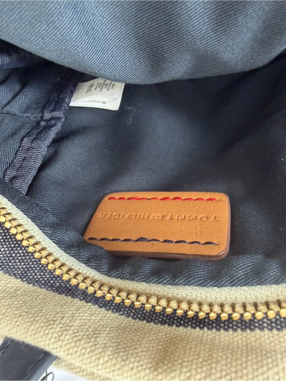 Tommy Hilfiger Striped Mini Backpack with Red Sequin Anchor